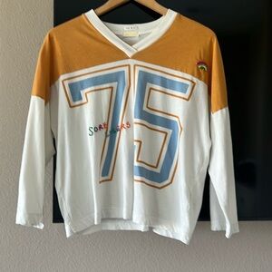 MOTHER 3/4 Patched Varsity Western 75 shirt. Like New barely worn. Size XS